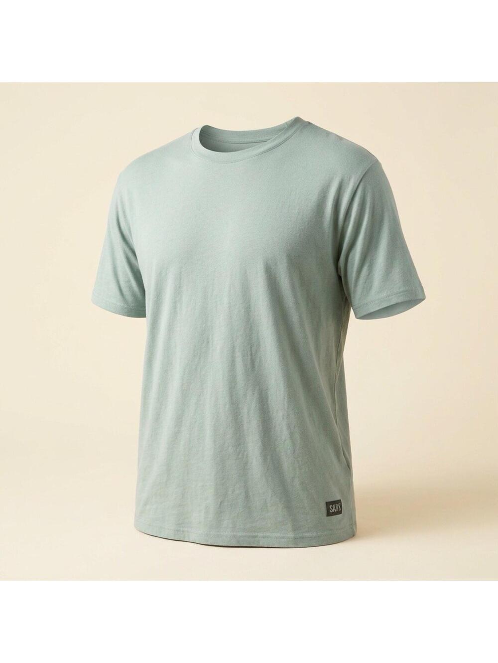 Saxx  Men's T Shirt XXL Short Sleeve 3Six Five Relaxed Fit  Casual Grayish Green